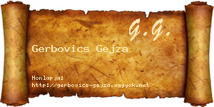 Gerbovics Gejza névjegykártya