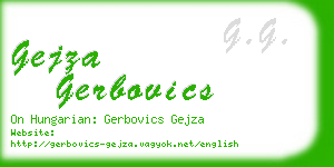 gejza gerbovics business card
